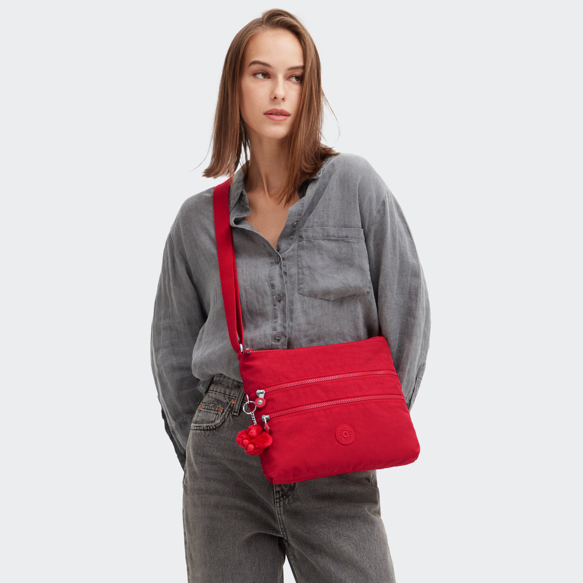 Kipling ALVAR Medium Shoulder / Across Body - Red Rouge – The Necessity
